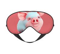 Red Cute Piggy Printed Eye Mask,Blackout Sleep & Eye Mask for Women,Sleep Mask with Adjustable Strap, Suitable for Both Bedtime and Travel