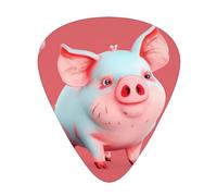 Red Cute Piggy Printed Guitar Pick 12 Pieces Guitar Pick In A Box The Makes Sound Clear Ukulele Electric Acoustic Guitar Bass (0.46 0.71 0.96mm)