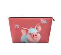 Red Cute Piggy Printed Travel Toiletry Bag - Handbag Organizer, Purse Organiser Insert Handbag,Inner Storage Bag in Bag with Zipper Bag