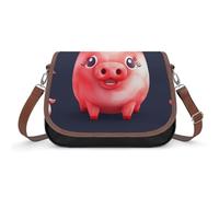Red Cute Piggy Shoulder Bag for Women, Leather Crossbody Bag Adjustable Removable Shoulder Strap, Hands-Free Bags