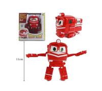 (Red) Cute Robot Trains RT KAY Transformer Transforming Train Figure Animation Toy