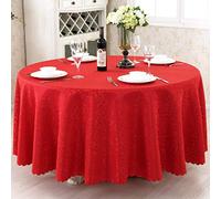 Red Da Round Tablecloth Solid Color Polyester Spill Proof Table Cover for Wedding Banquet Restaurant Square 120x180cm (47x71inch)