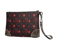 Red Dark Black Lion Print Wristlet Clutch Purse for Women, Leather Wristlet Wallet Purses and Handbags