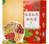 Red date black sugar ginger tea, brown sugar rose tea 150g(10 pcs), healthy mixed flower and fruit tea, Chinese tea, tea bags, nutritious fruit drink, refreshing tea (Red date wolfberry tea,2 boxes)