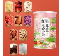 Red dates white fungus nuts lotus root powder soup 500g/can, Chinese nutritious breakfast lotus root power, cereals, miscellaneous grains instant food (Select A,1 can)