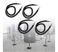 Red Decorative Barrier Rope for Theater, Parties, Weddings, Exhibitions & Ticket Counters - Hanging Rope for Restaurants, Hotels & Businesses (Silver, 3.5m/11.5ft)