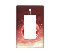 Red Decorative Switch Plate, Merry Christmas Pattern, Winter Festival Decoration for Home Living Room Standard Size Single Rocker