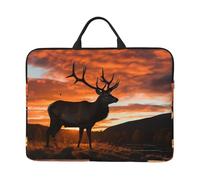 Red Deer Bull Elk Sunset Laptop Case Sleeve 14" Laptop Bag Shockproof Computer Carrying Cover Protective Notebook Case