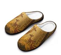 Red Deer In The Fall Forests Mens Winter Warm Slippers Rubber Sole Comfortable Cotton House Shoes For Daily Wear 11-12（44-45）