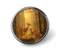 Red Deer In The Fall s Round Badge Pin Brooch Button Stylish Decorative for Clothes Backpacks
