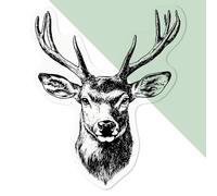 'Red Deer Stag' Clear Sticker Decal - Waterproof Film for Windows, Cars, Walls & Crafts, Medium (100mm) (DC00135377)