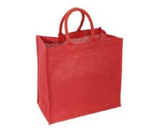 Red Deluxe Jute Shopping Bag -Jute Gift Bag - Christmas