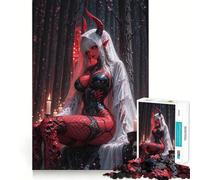 Red Demon Bride in Dark Forest 1000 Piece Jigsaw Puzzles for Adults Jigsaw Mind Play Home Pastime Clean Edge Lovely Present (50x75cm)