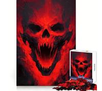 Red Demon Skull Jigsaw Puzzle for Adults 1000 Pieces Mind Puzzle Calm Pastime Image Assembly Lovely Present (50x75cm)