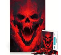 Red Demon Skull Jigsaw Puzzle for Adults 1000 Pieces Mind Puzzle Calm Pastime Image Assembly Lovely Present (50x75cm)