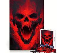 Red Demon Skull Jigsaw Puzzles 1000 Pieces for Teenagers Raise Memory Easy Leisure Clean Edge Xmas Surprise (38x26cm)