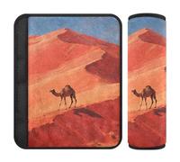 Red Desert Camel 2 Pack car seat Neck Strap Cover, More Comfort Driving, Seatbelt Cushion for Backpack