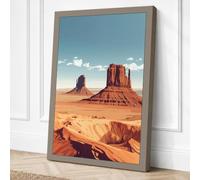Red Desert Monument Vintage Canvas Wall Art Print 18x12 Inch (46 x 30 cm)