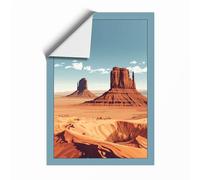 Red Desert Monument Vintage Unframed Wall Art Print A2 (59.4×42cm), Wall Decor for Living Room, Bedroom, Office & Home, Art Gift