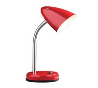 Red Desk Lamp With EU Plug, Flexible Chrome Lighting Arm, Modern Bedside Table Lamp, Reading Lamp Fixture Premier Housewares Red One Size