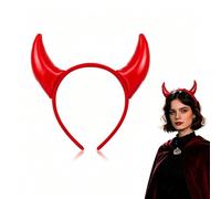 Red Devil Horns Headband for Party Photoshoot Halloween Hair Accessories