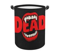 Red Devil Mouth Eating The Word DEAD Laundry Baskets Laundry Hamper Waterproof Foldable Storage Bin Dirty Clothes Laundry Basket for Living Room Bathroom