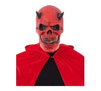 Red Devil Skull Latex Mask with Moving Mouth