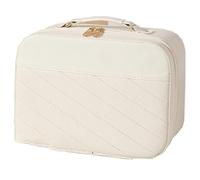 Red Diagonal Stripe Design LED Makeup Bag, Upright Multi-Layer Makeup Storage Box, Three Colour Temperature Fill Light(White)