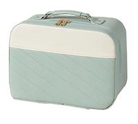 Red Diagonal Stripe Design LED Makeup Bag, Upright Multi-Layer Makeup Storage Box, Three Colour Temperature Fill Light(Green)