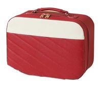Red Diagonal Stripe Design LED Makeup Bag, Upright Multi-Layer Makeup Storage Box, Three Colour Temperature Fill Light(Red)