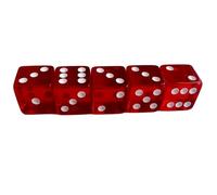 Red Dice 5Pcs 19mm 6-Sided Square Acrylic Dice Portable Replacement Prop for Board Game, Gambling, Bar, Night Club Red Set