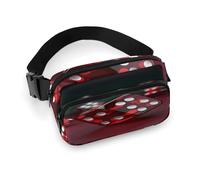 Red Dice Fanny Pack Belt Bag with Adjustable Strap Fashion Waist Bag for Outdoor Sports Hiking, white, 20x13cm, Full Printed Waist Bag