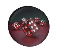 Red Dice Weatherproof Spare Tire Cover, Tire Diameters 24-36 Inches, Waterproof Universal Wheel Protectors for Trailers, Trucks, RVs