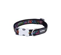 Red Dingo Adjustable Dog Collar Puppy Collar - Squiggles Black - L - 25mm