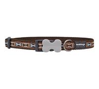 Red Dingo Bone Yard Brown Dog Collar, Small