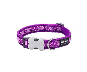 Red Dingo Bucklebone Dog Collar Design, Breezy Love Purple, Large 25mm