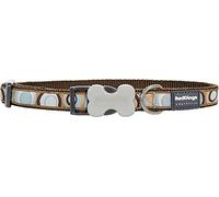 Red Dingo Bucklebone Dog Collar Design, Circadelic Brown, Small 15mm