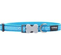 Red Dingo Bucklebone Dog Collar Design, Flying Bones Turquoise, Large 25mm
