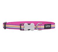 Red Dingo Bucklebone Dog Collar Design, Horizontal Stripes Hot Pink, Medium 20mm