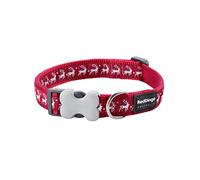 Red Dingo Bucklebone Dog Collar Design, Reindeer Red, Small 15mm