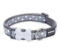 Red Dingo Bucklebone Dog Collar Design, Stars Cool Grey, X-Small 12mm