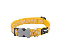 Red Dingo Bucklebone Dog Collar Design, White Spots on Yellow, X-Small 12mm