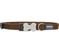 Red Dingo Bucklebone Dog Collar Plain, Brown, Small 15mm