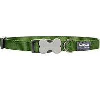 Red Dingo Bucklebone Dog Collar Plain, Green, Medium 20mm