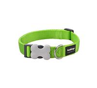 Red Dingo Bucklebone Dog Collar Plain, Lime Green, Large 25mm