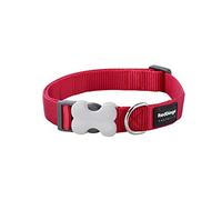 Red Dingo Bucklebone Dog Collar Plain, Red, Medium 20mm