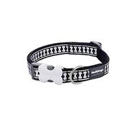 Red Dingo Bucklebone Dog Collar Reflective Bones, Black, Small 15mm