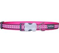 Red Dingo Bucklebone Dog Collar Reflective Bones, Hot Pink, Large 25mm