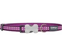 Red Dingo Bucklebone Dog Collar Reflective Bones, Purple, X-Small 12mm