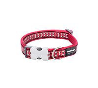 Red Dingo Bucklebone Dog Collar Reflective Bones, Red, Small 15mm